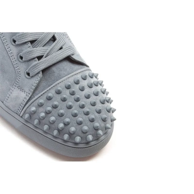 Christian Louboutin Louis Junior Spike Low Trainers Grey 02
