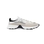 PK God Batch Chanel Interlocking CC Logo Laminated Calfskin & Suede Calfskin Sneakers Light Gold, Light Gray & Black