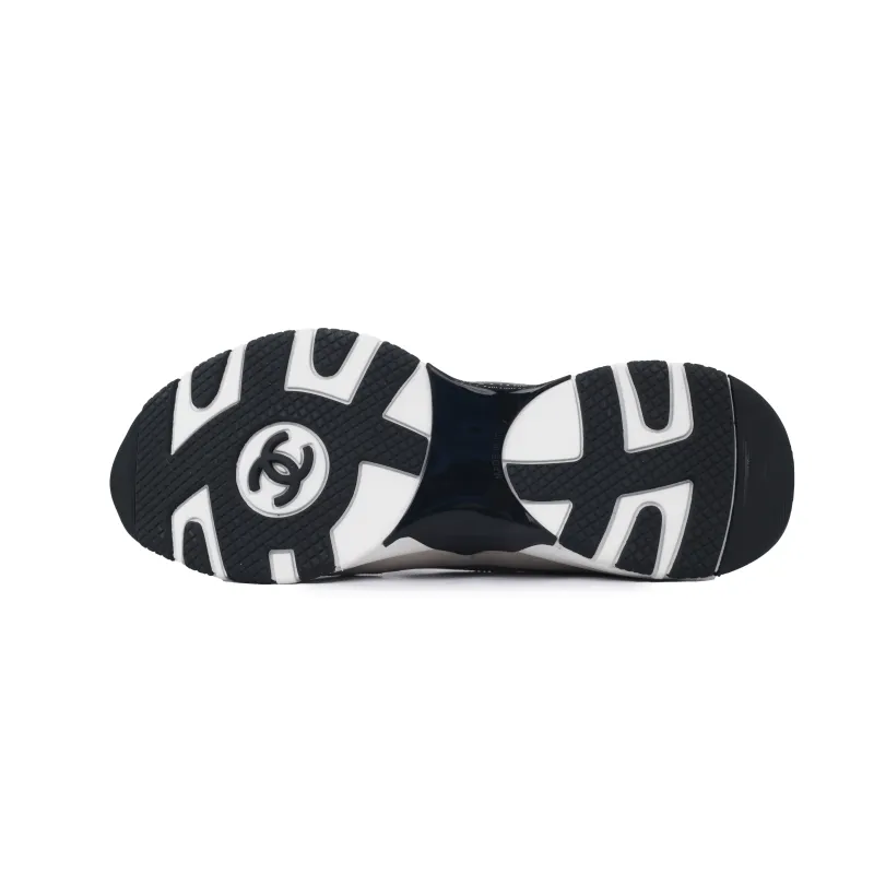 PK God Batch Chanel Interlocking CC Logo Laminated Calfskin & Suede Calfskin Sneakers Light Gold, Light Gray & Black