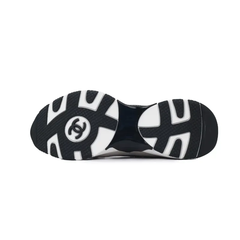 PK God Batch Chanel Interlocking CC Logo Laminated Calfskin & Suede Calfskin Sneakers Light Gold, Light Gray & Black