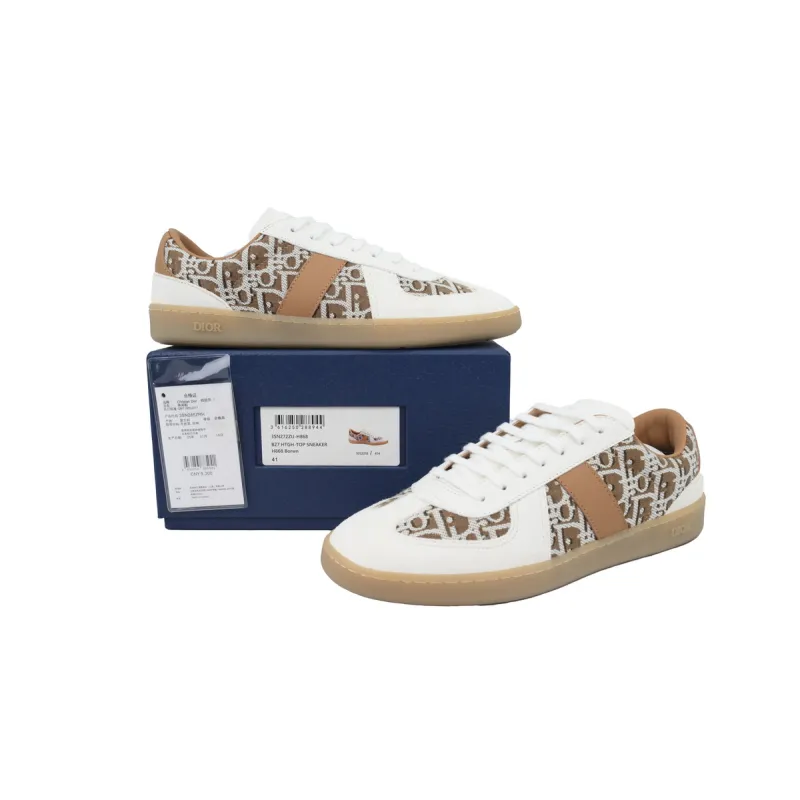 PK God Batch Dior B01 Matchpoint Sneaker 'White And Brown Print'