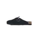 Birkenstock Boston Soft Footbed Black Velvet And Black Buckle