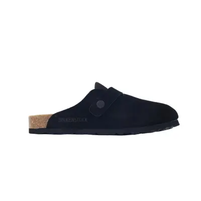 Birkenstock Boston Soft Footbed Black Velvet And Black Buckle 02