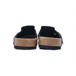 Birkenstock Boston Soft Footbed Black Velvet And Black Buckle