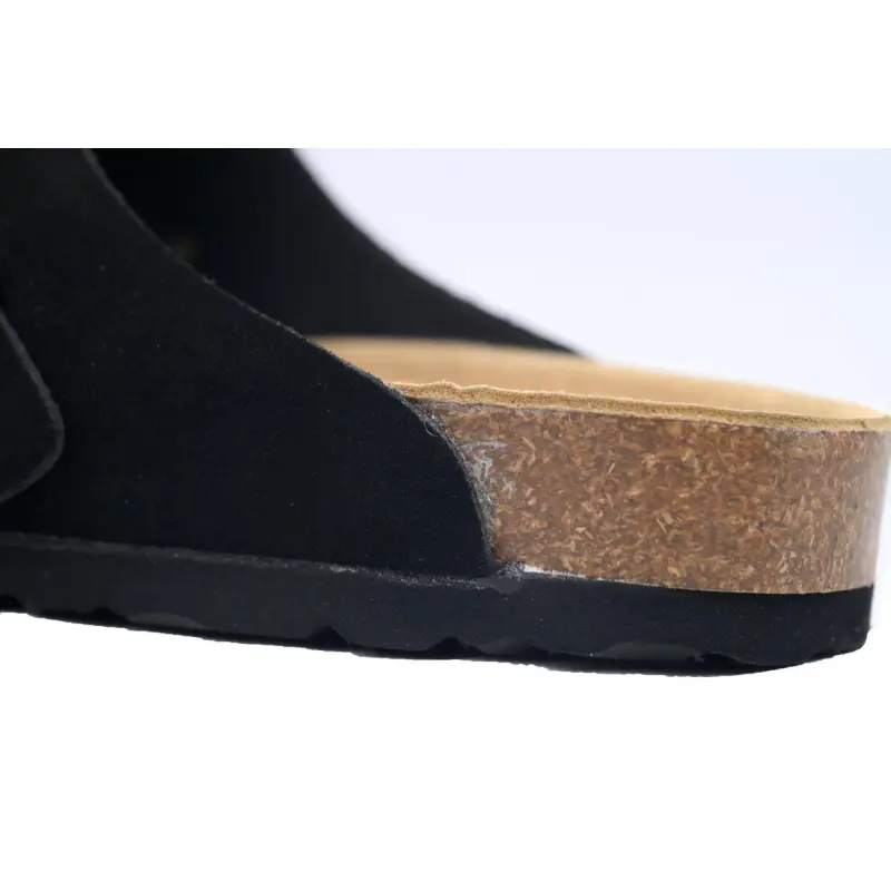 Birkenstock Boston Soft Footbed Black Velvet And Black Buckle