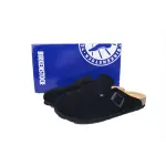 Birkenstock Boston Soft Footbed Black Velvet And Black Buckle