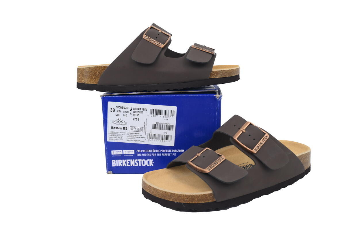 PK God Batch Birkenstock Boston Soft Footbed Brown Leather Surface