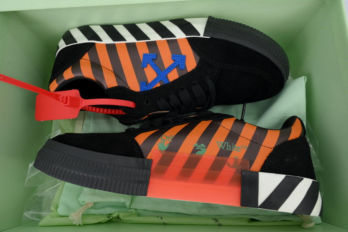 PK God Batch Off-White Vulc Sneaker 'Black Blue ' OMIA085R20C210181930