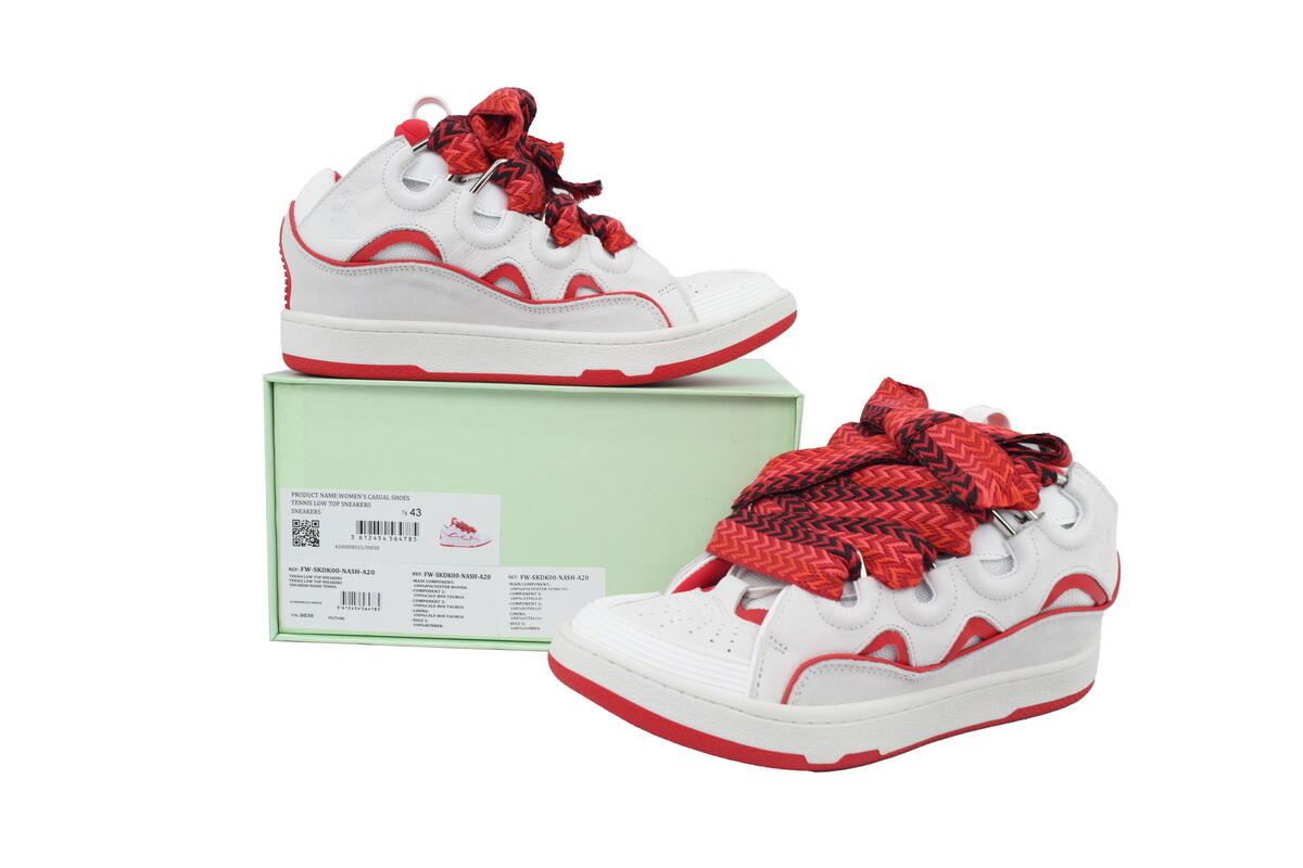 Lanvin Wmns Curb Sneakers White Red