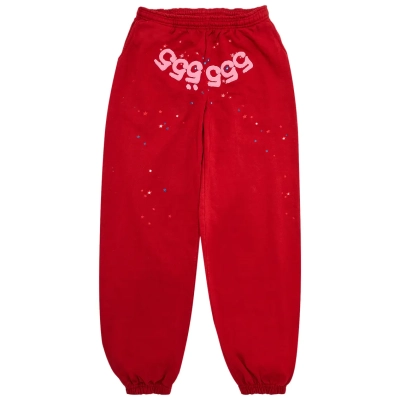 Sp5der Number 555 Sweatpants 'Red' 01