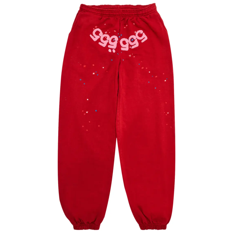 Sp5der Number 555 Sweatpants 'Red'