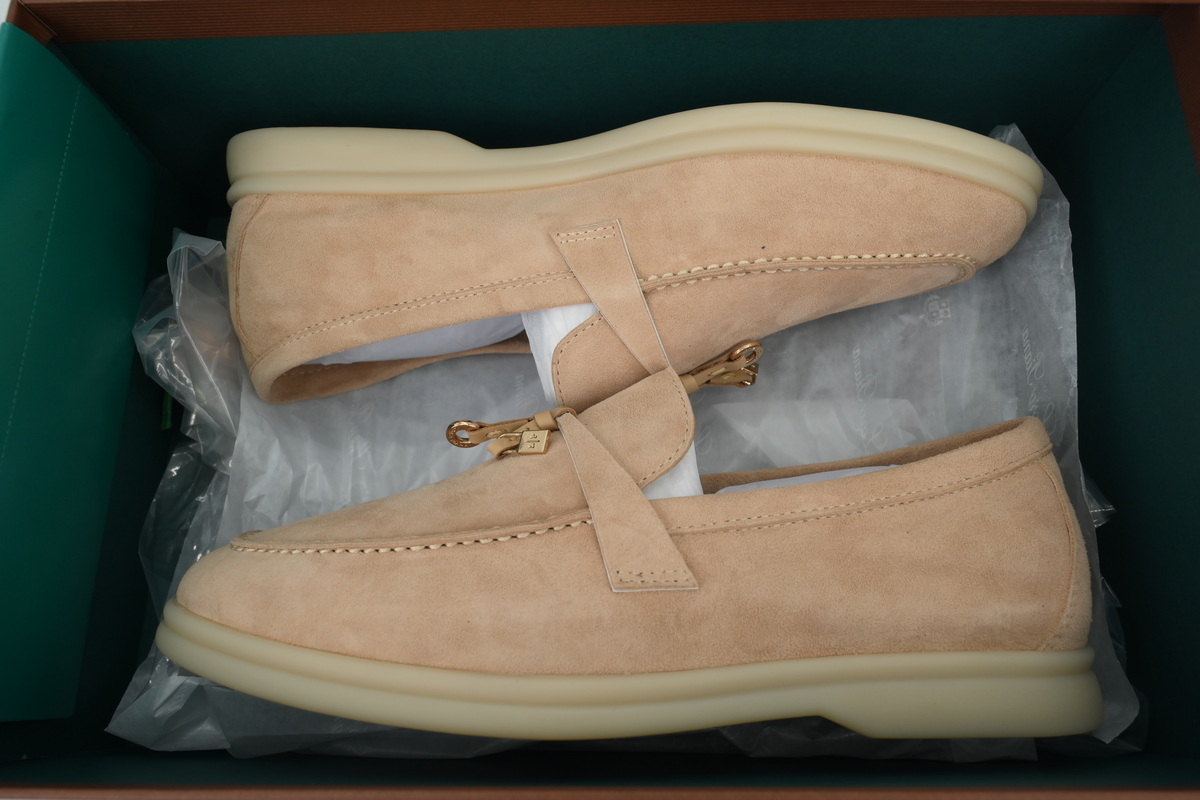 Loro Piana Bean Shoes In Apricot Color