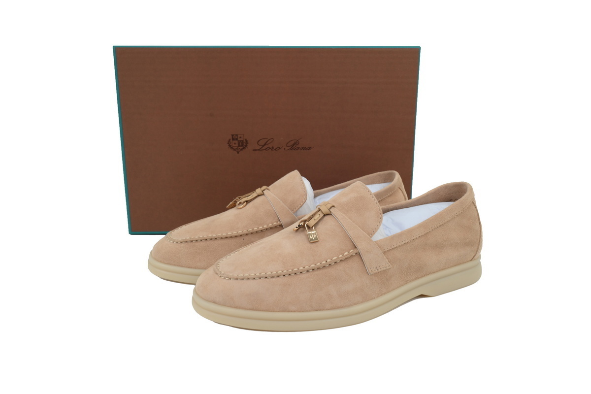 Loro Piana Bean Shoes In Apricot Color
