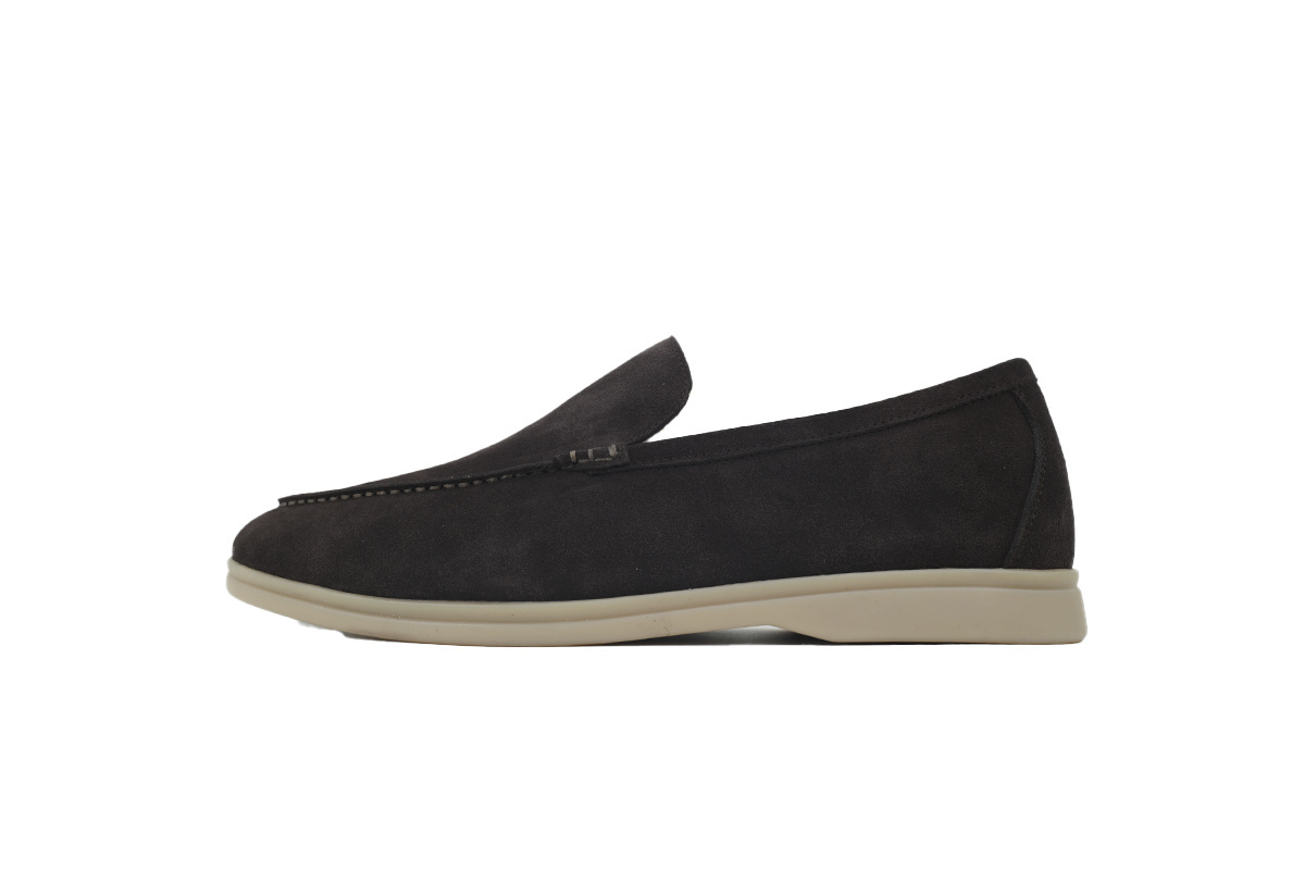 Loro Piana Bean Shoes In Red Brown Color