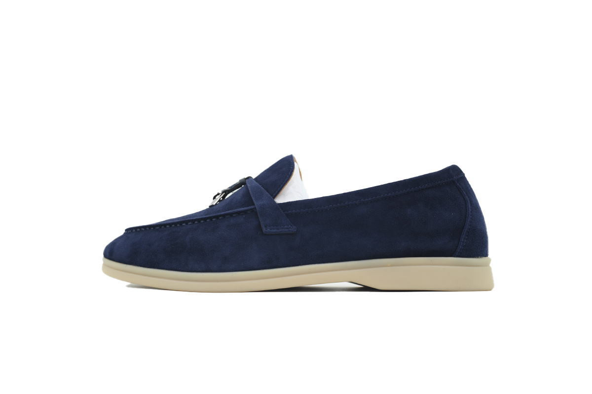 Loro Piana Bean Shoes With Hidden Blue Buckle