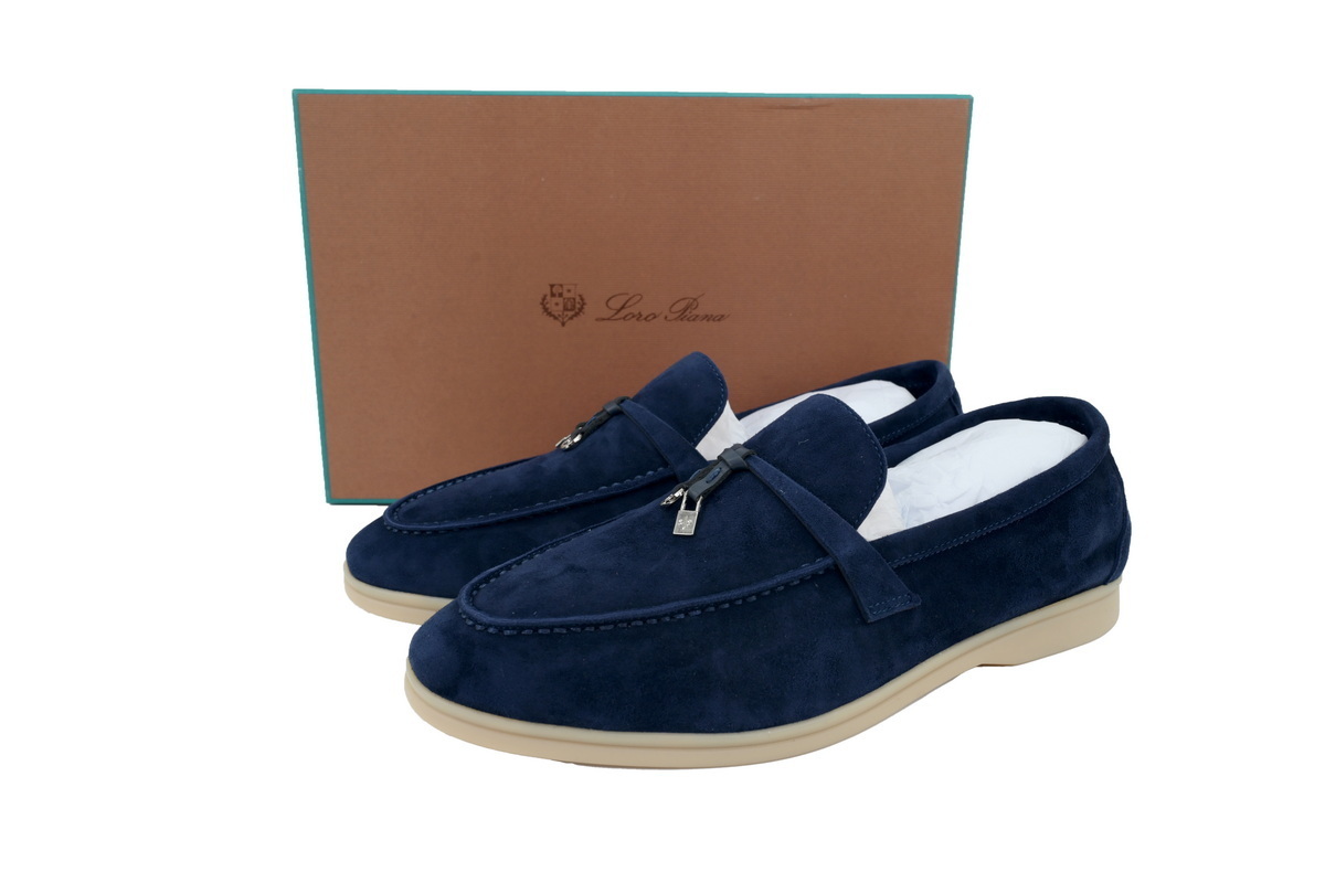 Loro Piana Bean Shoes With Hidden Blue Buckle