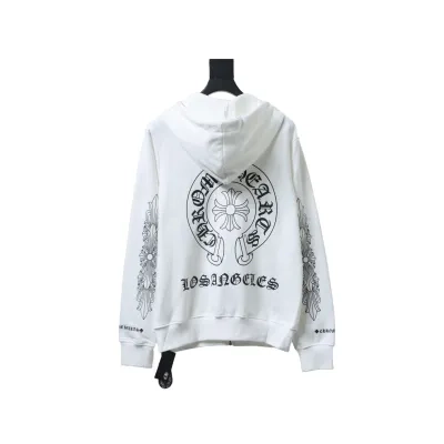 Chrome Hearts Cuff Sanskrit Print Zip-Up Hoodie White 02