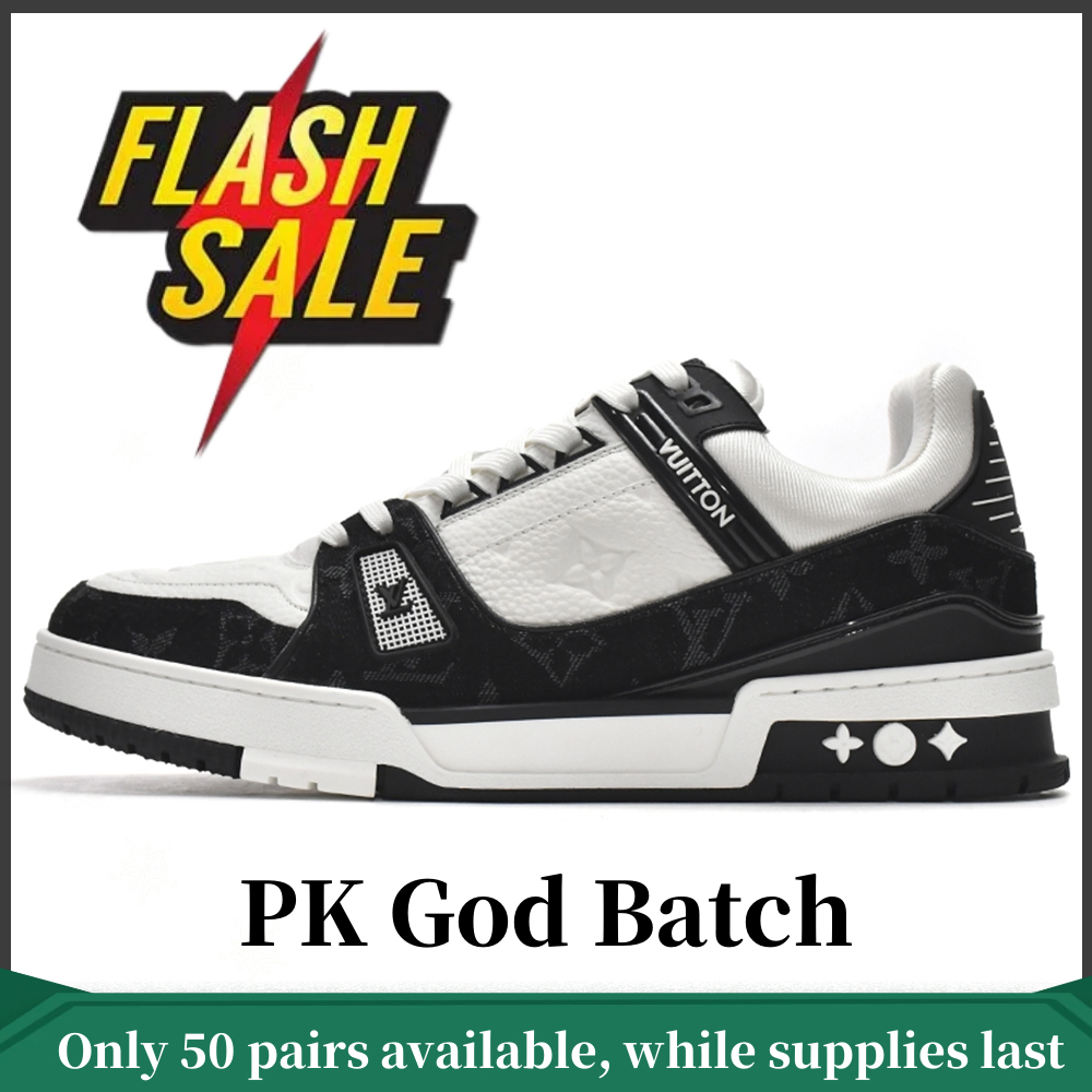 PK God Batch LOUIS VUITTON Trainer Black And White Cloth Cover VL1202