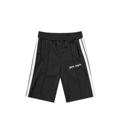 Palm Angels Logo Print Track Shorts Black 01