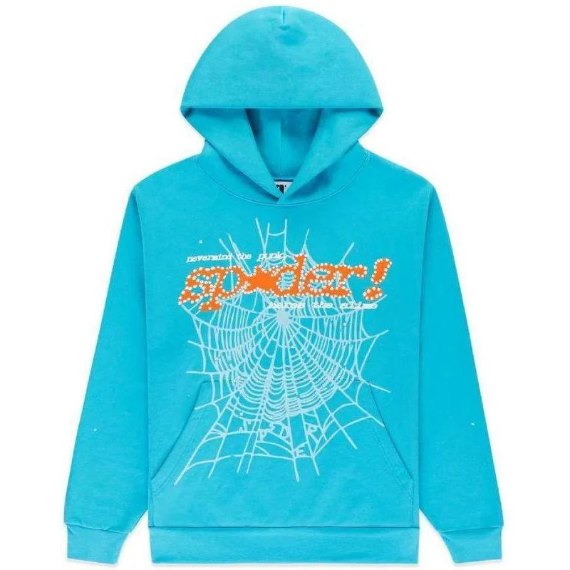 Sp5der Punk V2 Cyan Hoodie & Sweatpant Set