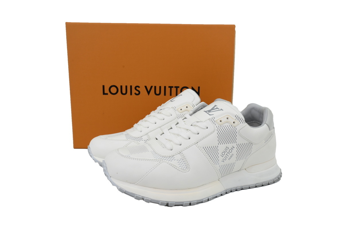 PK God Batch  Louis Vuitton Fashion running shoes  Gray White Grid Pattern