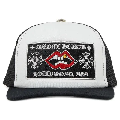 Chrome Hearts Chomper Hollywood Trucker Hat 'Black/White' 01
