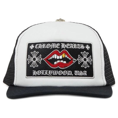 Chrome Hearts Chomper Hollywood Trucker Hat 'Black/White' 01