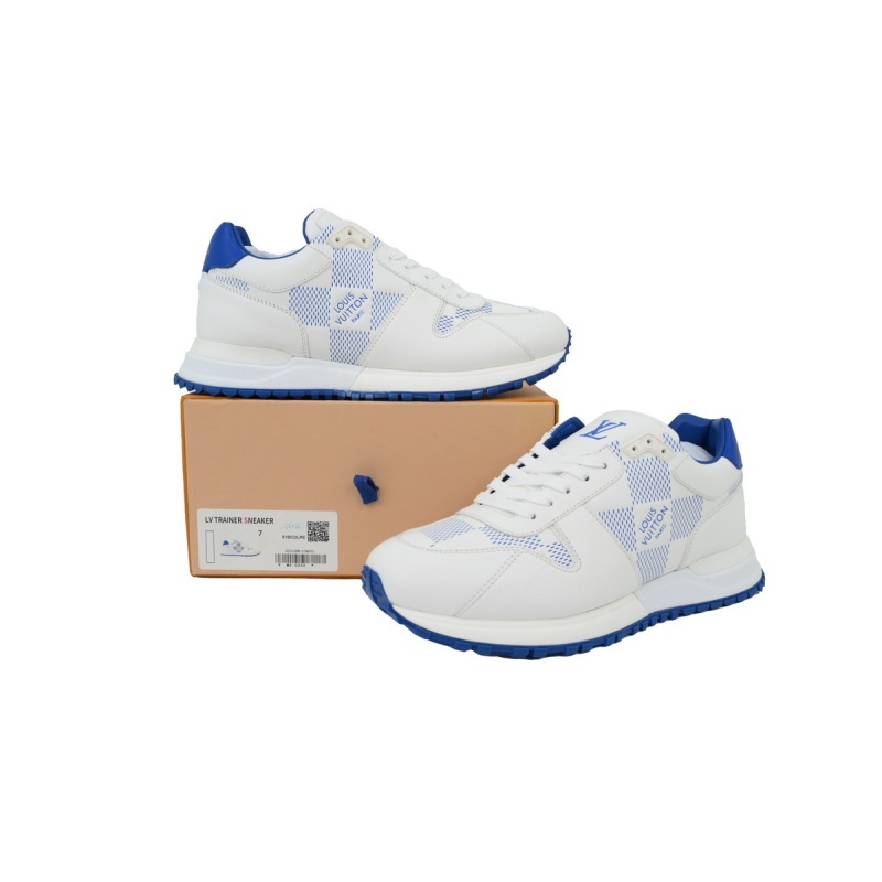 PK  God Batch  Louis Vuitton Fashion running shoes  White And Blue Grid Pattern