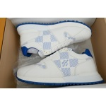 PK  God Batch  Louis Vuitton Fashion running shoes  White And Blue Grid Pattern