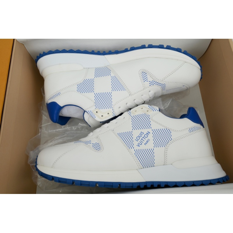 PK  God Batch  Louis Vuitton Fashion running shoes  White And Blue Grid Pattern