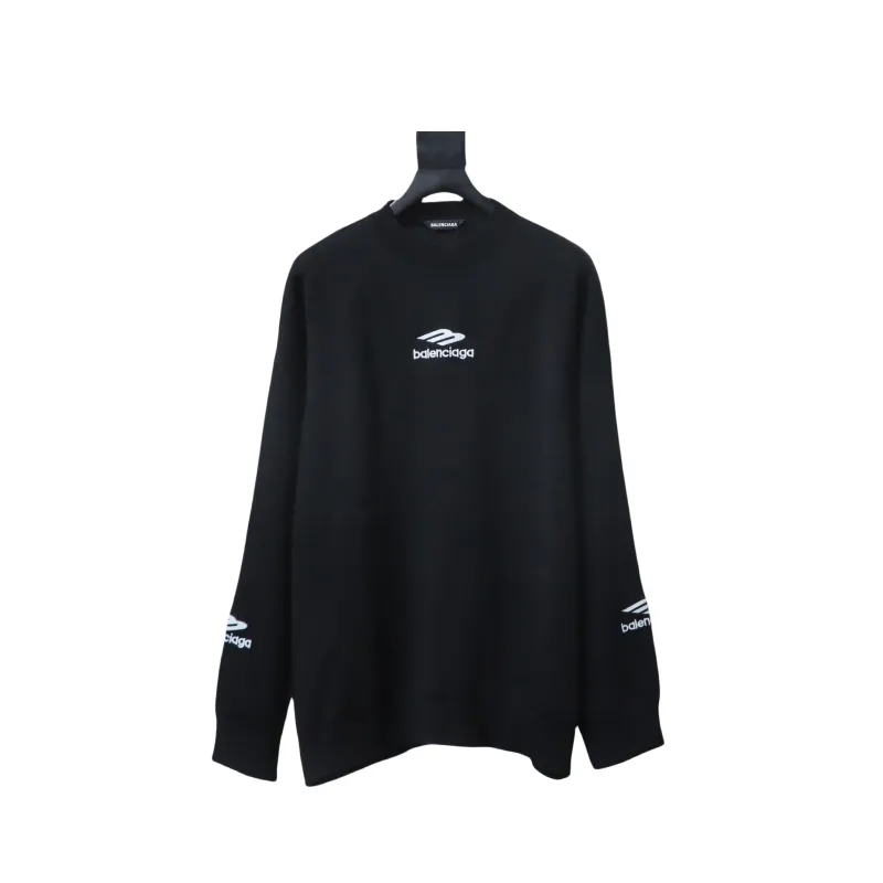 Balenciaga Embroidered Knitted Sweater Black