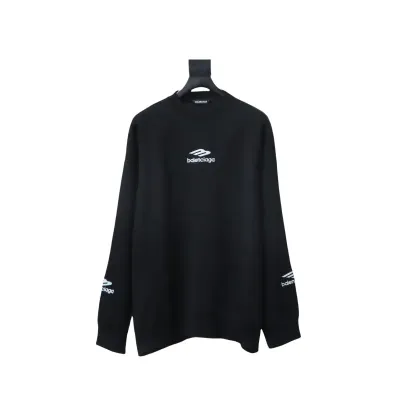 Balenciaga Embroidered Knitted Sweater Black 01