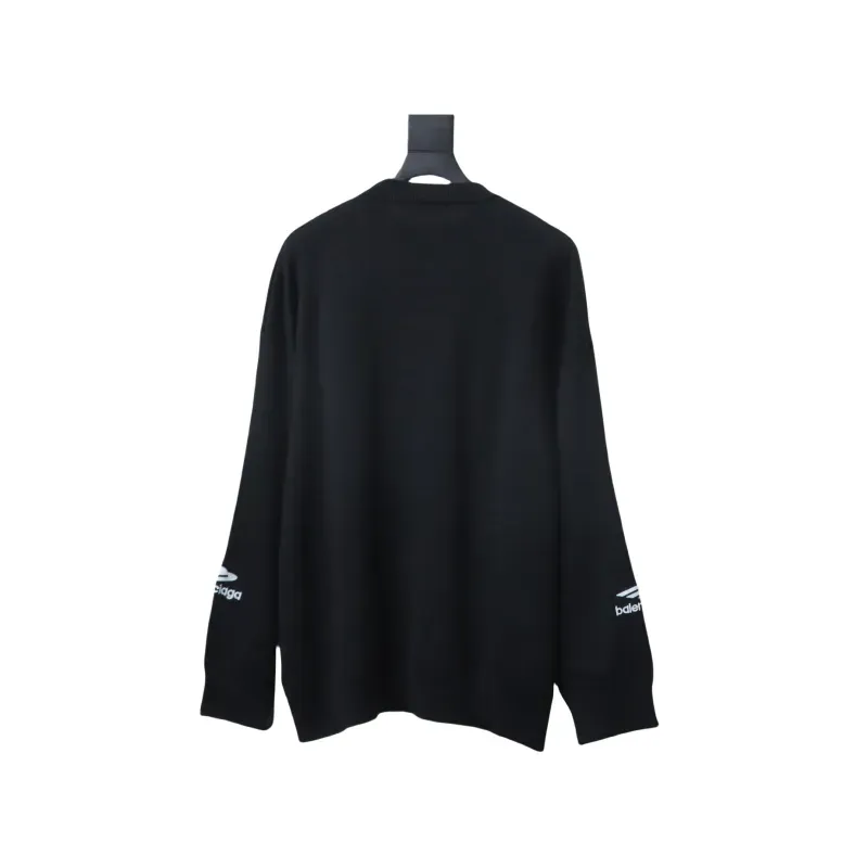 Balenciaga Embroidered Knitted Sweater Black