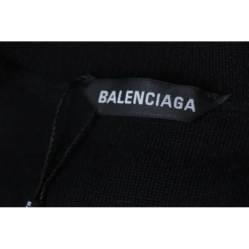 Balenciaga Embroidered Knitted Sweater Black