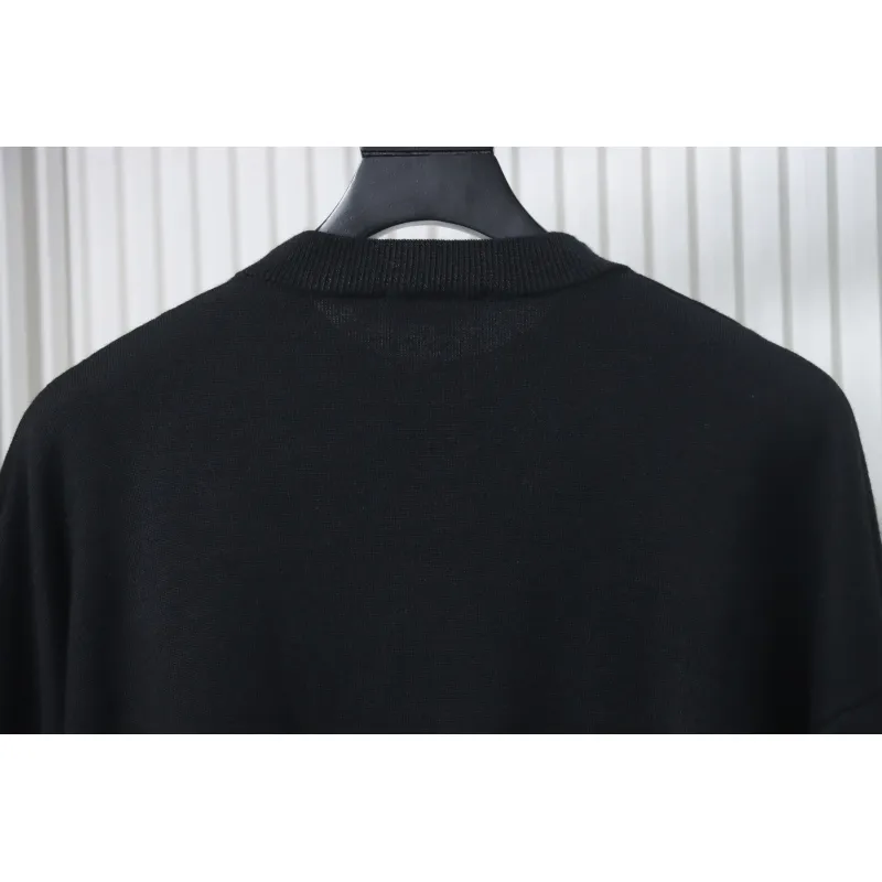 Balenciaga Embroidered Knitted Sweater Black