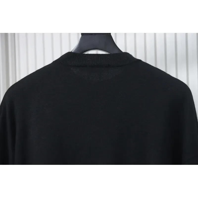 Balenciaga Embroidered Knitted Sweater Black