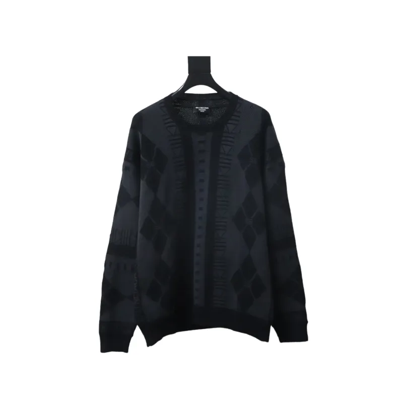 Balenciaga Logo Graphic Print Crew Neck Knitted Sweater