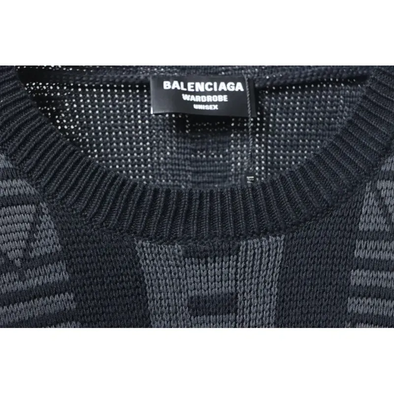 Balenciaga Logo Graphic Print Crew Neck Knitted Sweater