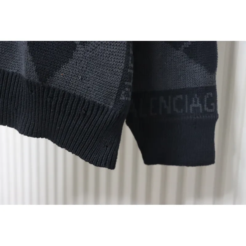 Balenciaga Logo Graphic Print Crew Neck Knitted Sweater