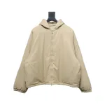 Fear of God Essentials Letter Print Hooded Synthetic Insulated Jacket Cream Yellow