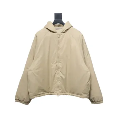 Fear of God Essentials Letter Print Hooded Synthetic Insulated Jacket Cream Yellow 01