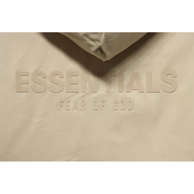 Fear of God Essentials Letter Print Hooded Synthetic Insulated Jacket Cream Yellow
