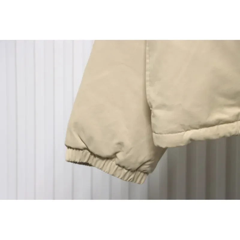 Fear of God Essentials Letter Print Hooded Synthetic Insulated Jacket Cream Yellow