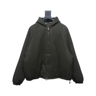 Fear of God Essentials Letter Print Hooded Synthetic Insulated Jacket Dark Green 01