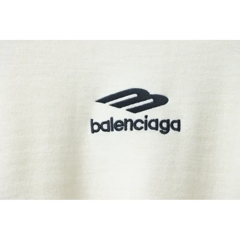 Balenciaga Embroidered Knitted Sweater White