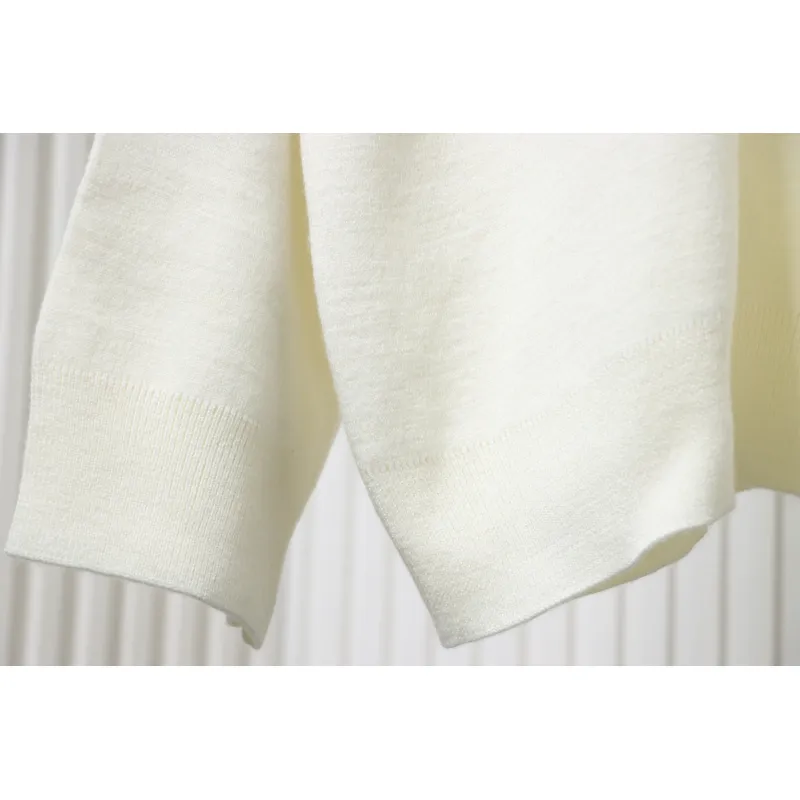 Balenciaga Embroidered Knitted Sweater White