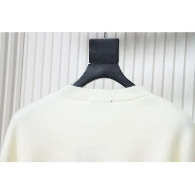 Balenciaga Embroidered Knitted Sweater White