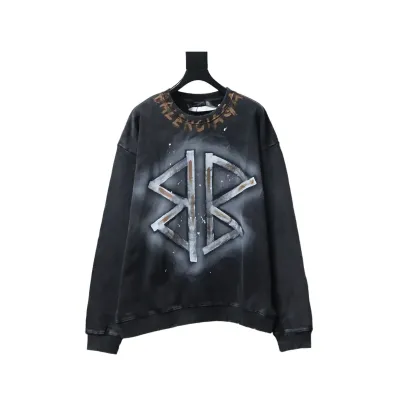 Balenciaga Hand-painted Lettering Sweatshirt Black 01