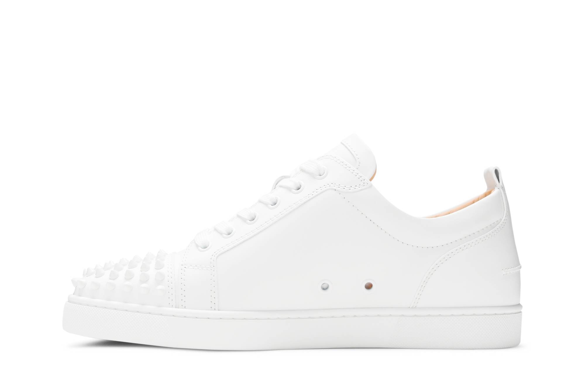 CHRISTIAN LOUBOUTIN Louis Junior Spikes Cap-Toe Leather Sneakers White