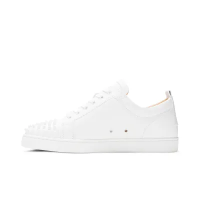 CHRISTIAN LOUBOUTIN Louis Junior Spikes Cap-Toe Leather Sneakers White 01